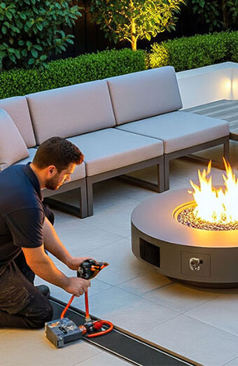 Gas Fitter Fire Pit Setup